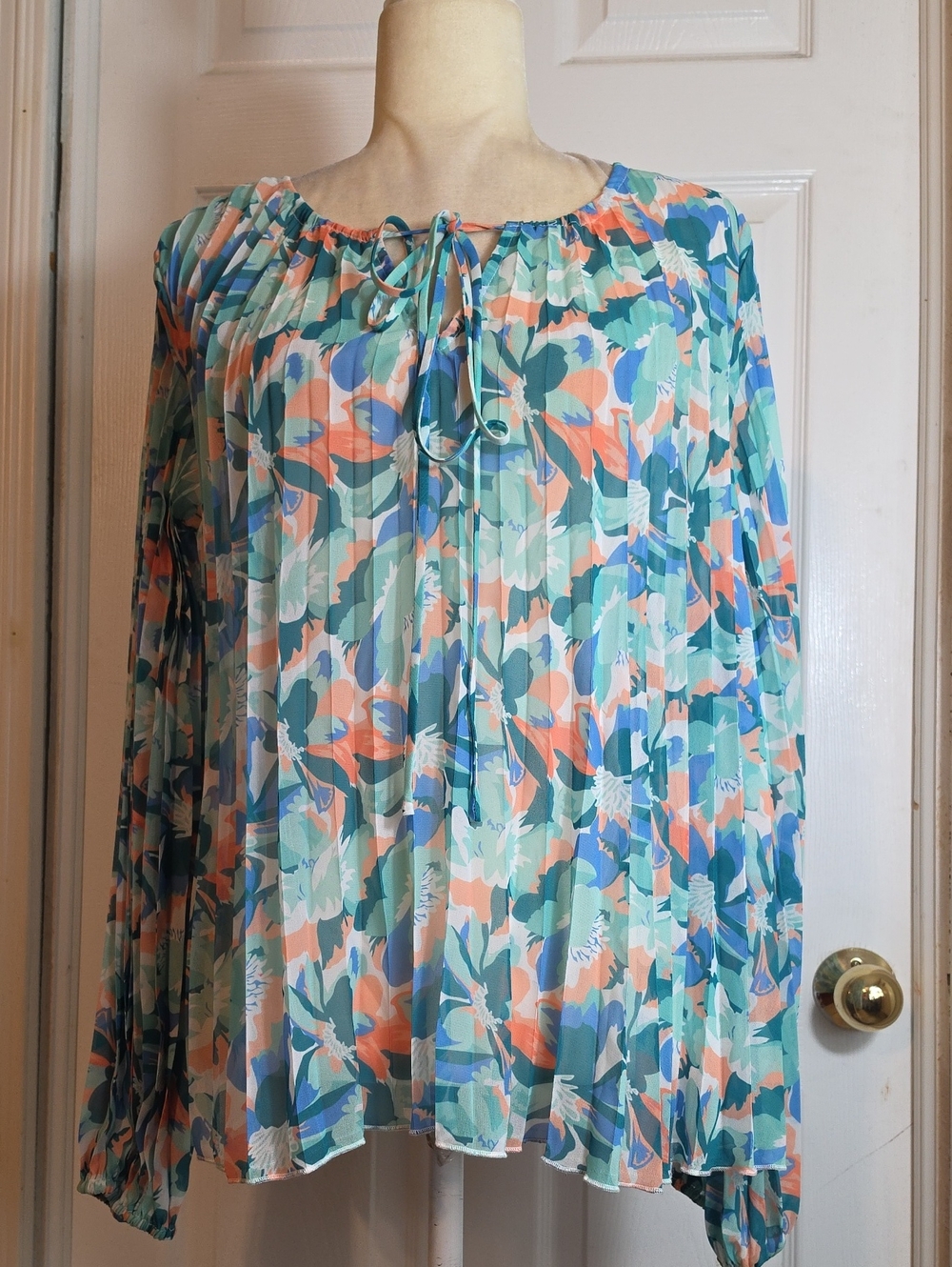 Pink Lily Pleated Blouse